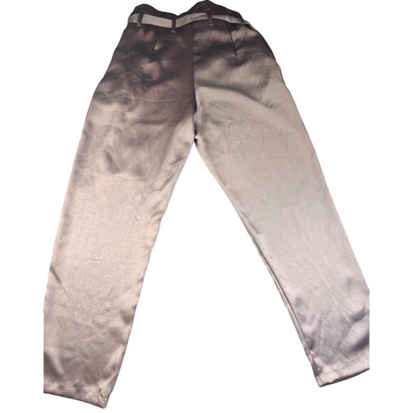 Womens Mustard Seed S Brown Satin High-Waisted Tie Front Pants - Picture 10 of 11